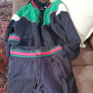 Puma Black and Green Jacket & Pants Set